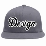 Custom Dark Gray Gold-Black Flat Eaves Sport Baseball Cap Design for Men/Women/Youth