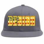 Custom Dark Gray White-Black Flat Eaves Sport Baseball Cap Design for Men/Women/Youth