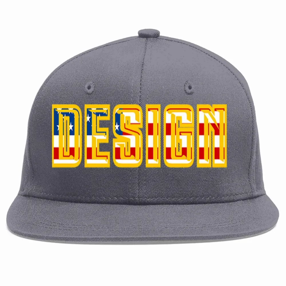 Custom Dark Gray White-Black Flat Eaves Sport Baseball Cap Design for Men/Women/Youth