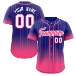 Custom Purple Pink-White Gradient Stripe Fashion Authentic Baseball Jersey