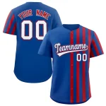 Custom Royal Red Thick Stripe Fashion Design Authentic Baseball Jersey