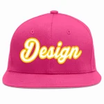Custom Rose Red White-Gray Flat Eaves Sport Baseball Cap Design for Men/Women/Youth