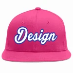 Custom Rose Red White-Royal Flat Eaves Sport Baseball Cap Design for Men/Women/Youth