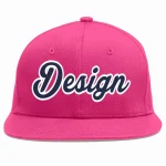 Custom Rose Red Navy-White Flat Eaves Sport Baseball Cap Design for Men/Women/Youth