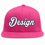 Custom Rose Red White-Navy Flat Eaves Sport Baseball Cap Design for Men/Women/Youth