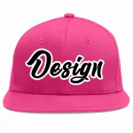 Custom Rose Red Black-White Flat Eaves Sport Baseball Cap Design for Men/Women/Youth
