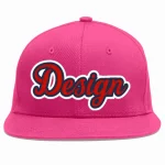 Custom Rose Red Red-Navy Flat Eaves Sport Baseball Cap Design for Men/Women/Youth