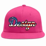 Custom Rose Red Vintage USA Flag-Gold Flat Eaves Sport Baseball Cap Design for Men/Women/Youth