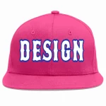 Custom Rose Red White-Royal Flat Eaves Sport Baseball Cap Design for Men/Women/Youth