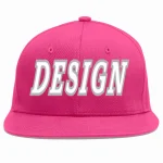 Custom Rose Red White-Gray Flat Eaves Sport Baseball Cap Design for Men/Women/Youth