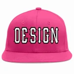 Custom Rose Red White-Gold Flat Eaves Sport Baseball Cap Design for Men/Women/Youth