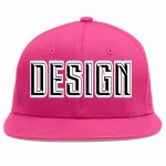 Custom Rose Red White-Black Flat Eaves Sport Baseball Cap Design for Men/Women/Youth