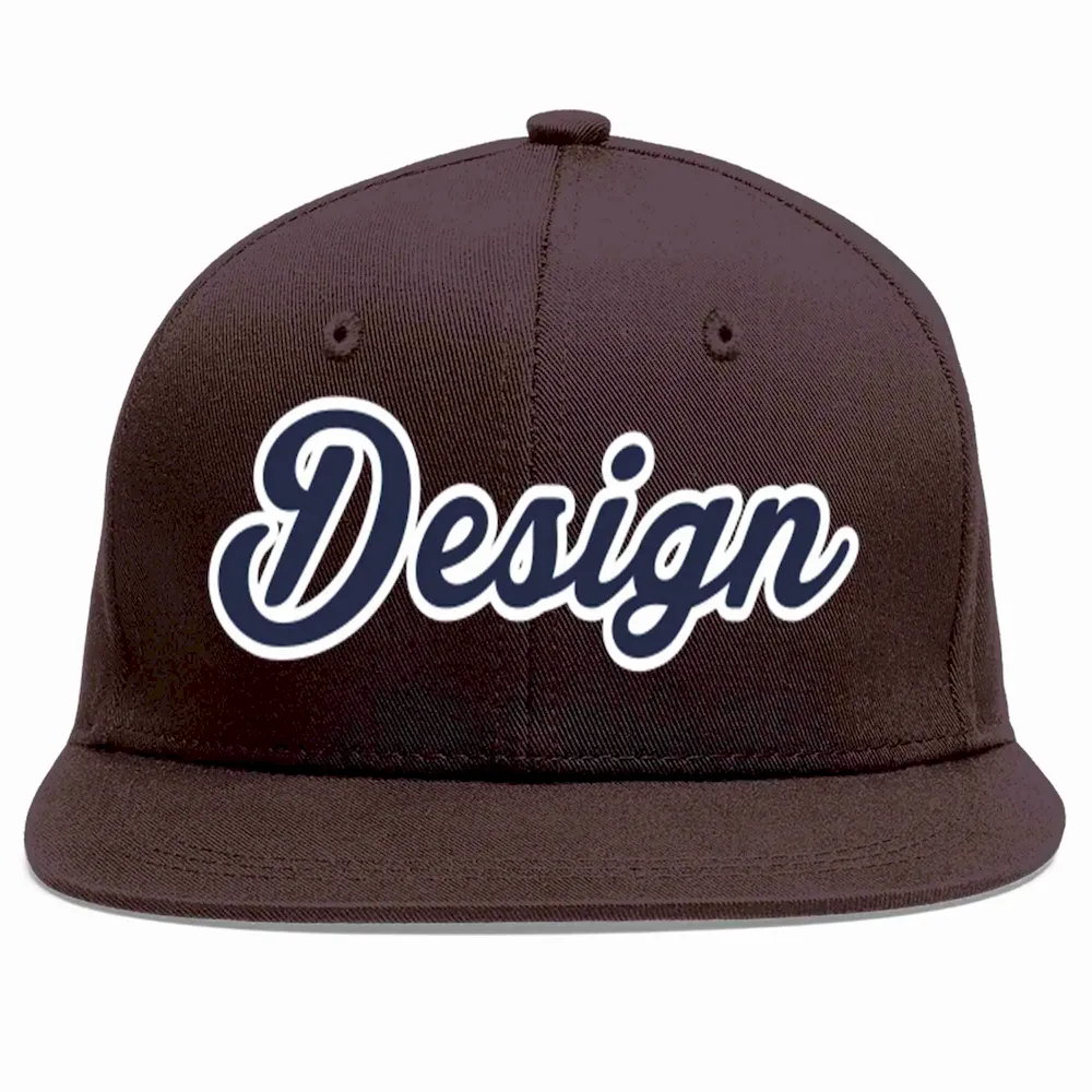 Custom Brown Black-Red Flat Eaves Sport Baseball Cap Design for Men/Women/Youth