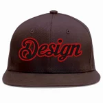 Custom Brown Black-Red Flat Eaves Sport Baseball Cap Design for Men/Women/Youth