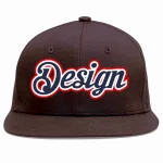 Custom Brown Red-Yellow Flat Eaves Sport Baseball Cap Design for Men/Women/Youth