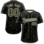 Custom Black Olive Stripe Fashion Personalized Star Pattern Authentic Baseball Jersey