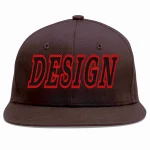 Custom Brown Black-Red Flat Eaves Sport Baseball Cap Design for Men/Women/Youth