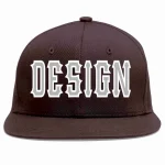 Custom Brown Gray-White Flat Eaves Sport Baseball Cap Design for Men/Women/Youth