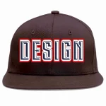 Custom Brown Red-Yellow Flat Eaves Sport Baseball Cap Design for Men/Women/Youth