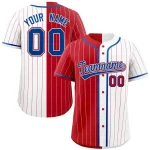 Custom Red White Two Tone Striped Fashion Authentic Baseball Jersey