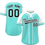 Custom Dark Gray Black-Gray Stripe Fashion Raglan Sleeves Authentic Two-Button Baseball Jersey