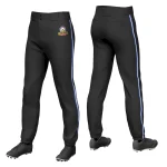 Custom Black Royal White-Royal Classic Fit Stretch Practice Pull-up Baseball Pants