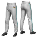 Custom Gray Brown Classic Fit Stretch Practice Pull-up Baseball Pants