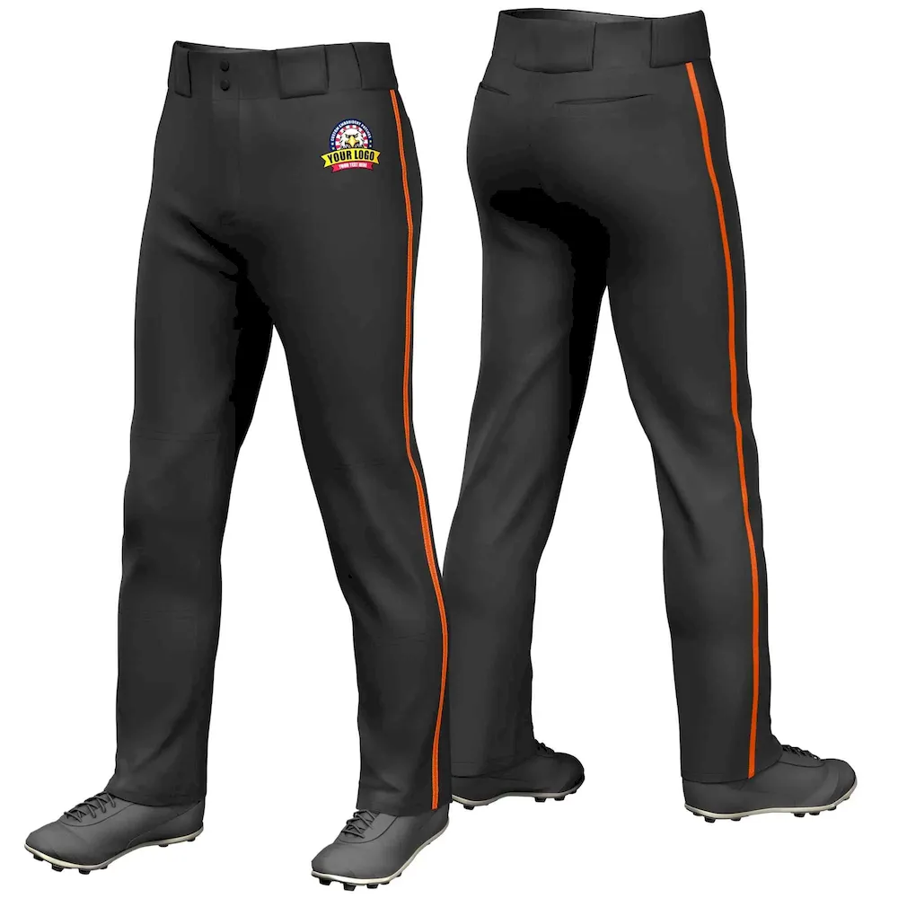 Custom Black Navy Classic Fit Stretch Practice Loose-fit Baseball Pants