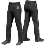 Custom Black Powder Blue Classic Fit Stretch Practice Loose-fit Baseball Pants