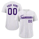 Custom Royal White-Red Stripe Fashion Authentic Baseball Jersey