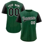 Custom Red Black Stripe Fashion Design Full Button Authentic Baseball Jersey