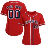 Custom Red Navy-White Classic Style Baseball Jersey For Women