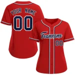 Custom Red Navy-White Classic Style Baseball Jersey For Women