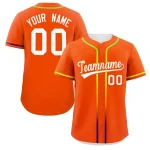 Custom Orange White Personalized Gradient Ribbed Design Authentic Baseball Jersey