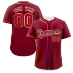 Custom Crimson Red Personalized Gradient Ribbed Design Authentic Baseball Jersey