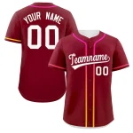 Custom Crimson White Personalized Gradient Ribbed Design Authentic Baseball Jersey
