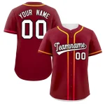 Custom Crimson White Personalized Gradient Ribbed Design Authentic Baseball Jersey