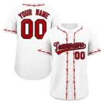 Custom Navy Red Thorns Ribbed Classic Style Authentic Baseball Jersey
