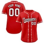 Custom Red White Thorns Ribbed Classic Style Authentic Baseball Jersey