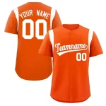 Custom Orange White Classic Style Personalized Full Button Authentic Baseball Jersey