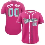 Custom Rose Red Demiboy For Pride Month Classic Style Authentic Baseball Jersey