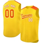 Custom Gold Orange Personalized Classic Authentic Sleeveless Baseball Jersey