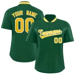Custom Green Classic Style Authentic Stand Collar Baseball Jersey