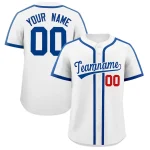 Custom White Light Blue Personalized Classic Authentic Baseball Jersey