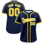 Custom Navy Gold Personalized Classic Authentic Baseball Jersey