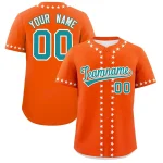 Custom Orange White Star Ribbing Authentic Baseball Jersey