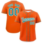 Custom Orange Aqua Star Ribbing Authentic Baseball Jersey