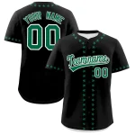 Custom Red Kelly Green Star Ribbing Authentic Baseball Jersey