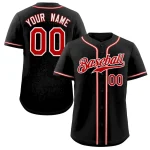 Custom Black Red-Gray Classic Style Authentic Baseball Jersey