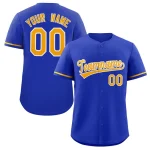 Custom White Old Gold-Navy Classic Style Authentic Baseball Jersey